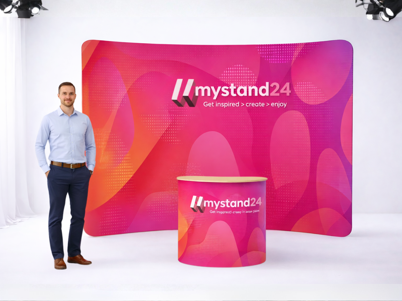 Kit Expo 3x2 MyStand24 con fondale e banchetto coordinati